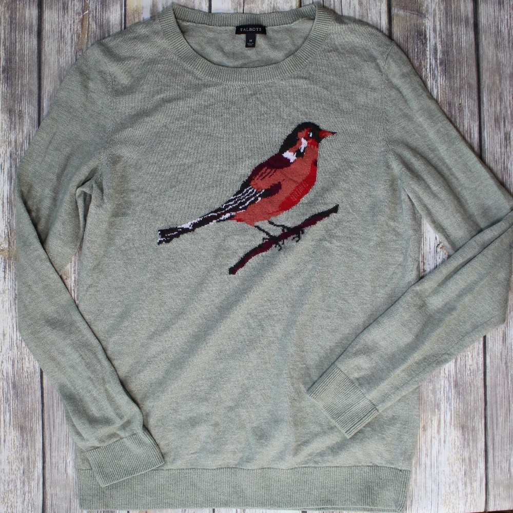Talbots Green Lambswool Blend Robin Sweater